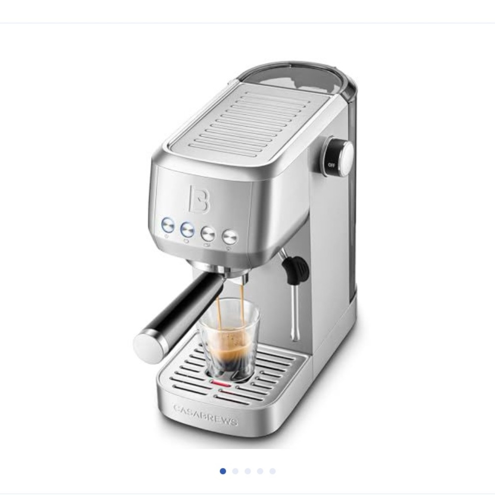 Sleek Silver Espresso Machine with Portafilter